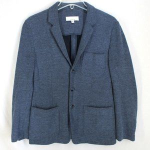 Krammer & Stoudt Luxe Sport Knit Blazer Jacket Mens Size S Navy Blue Jacquard